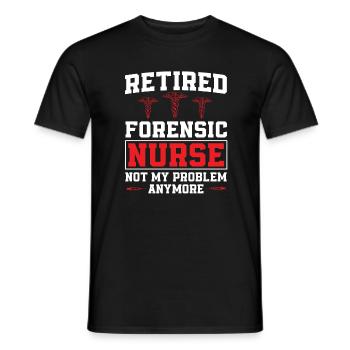 Forensic nurse retired humor - Men's T-Shirt - black - Front - AI Model Male 178 light (178cm)