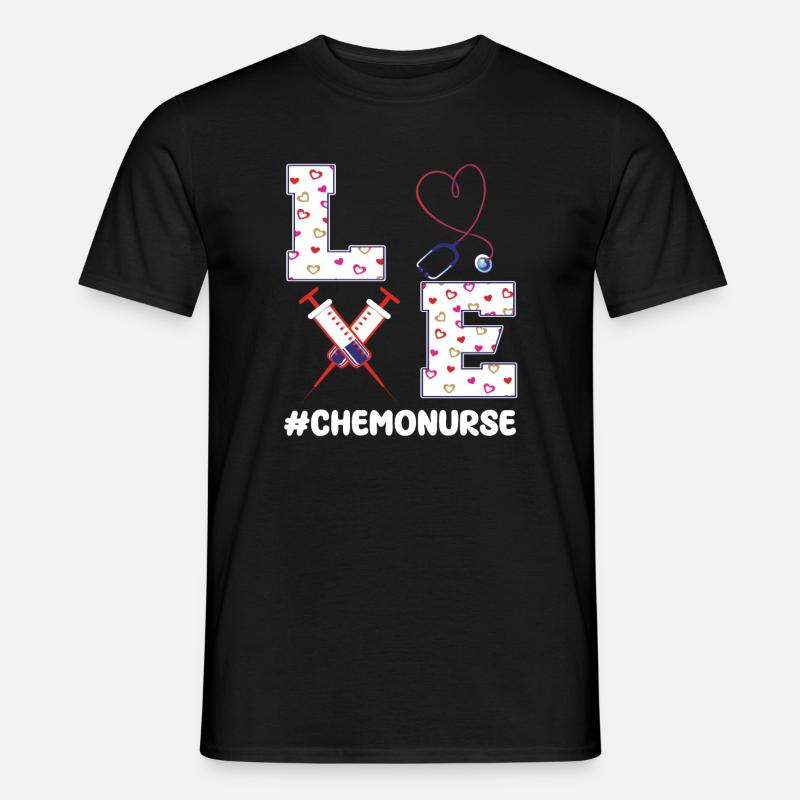 Chemo Krankenschwester Valentinstagsgeschenk - Männer T-Shirt - Schwarz