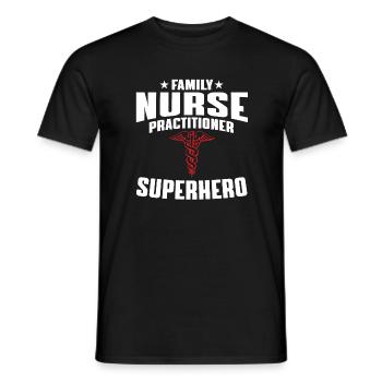 Family Nurse Superhero - Men's T-Shirt - black - Front - AI Model Male 178 light (178cm)