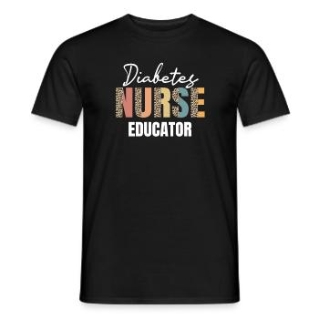 Idée cadeau d’infirmière en diabète - T-shirt homme - noir - Devant - AI Model Male 178 light (178cm)