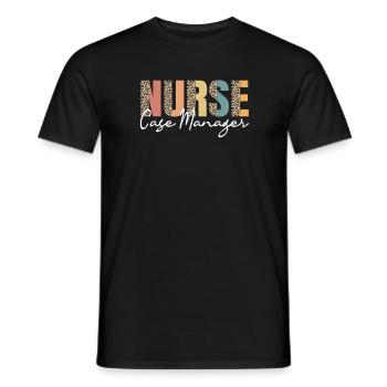 Pflegefallmanager Leopardenmuster - Männer T-Shirt - Schwarz - Vorne - AI Model Male 178 light (178cm)