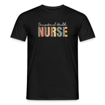 Occupational health nurse Leopard - Men's T-Shirt - black - Front - AI Model Male 178 light (178cm)