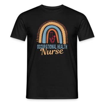 Occupational Health Nurse Boho Rainbow - Men's T-Shirt - black - Front - AI Model Male 178 light (178cm)