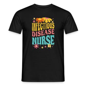 Nurse Infectiology Flowers Design - Men's T-Shirt - black - Front - AI Model Male 178 light (178cm)