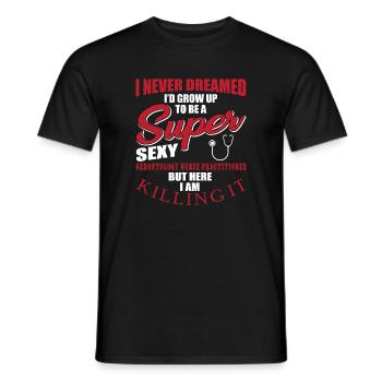Funny Gerontology Nurse - Men's T-Shirt - black - Front - AI Model Male 178 light (178cm)