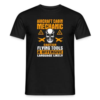 Drôle de mécanicien de cabine d’avion - T-shirt homme - noir - Devant - AI Model Male 178 light (178cm)