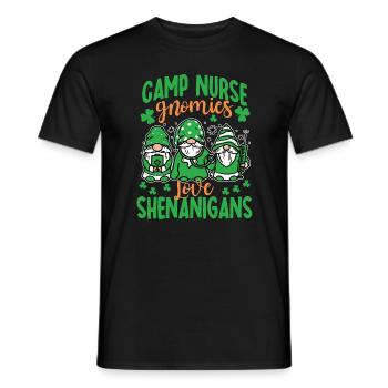 Camp Nurse Gnomies St. Patrick's Day - Men's T-Shirt - black - Front - AI Model Male 178 light (178cm)