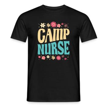 Camping Nurse Floral Design - Men's T-Shirt - black - Front - AI Model Male 178 light (178cm)