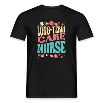 Langzeitpflege Krankenschwester Blumen-outfit - Männer T-Shirt - Schwarz - Vorne - AI Model Male 178 light (178cm)