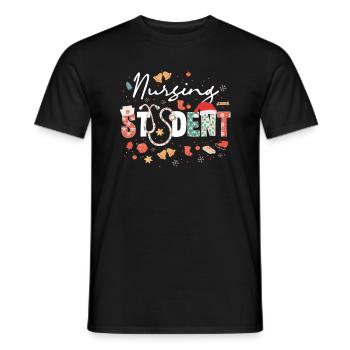 Étudiante en soins infirmiers École de Noël en sciences infirmières - T-shirt homme - noir - Devant - AI Model Male 178 light (178cm)