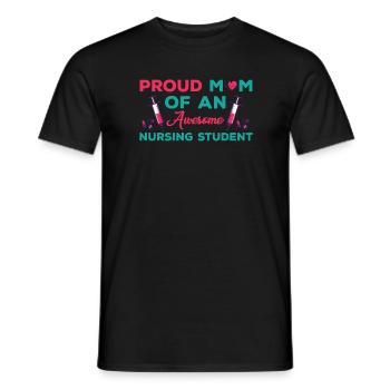 Proud design of nursing student mom - Men's T-Shirt - black - Front - AI Model Male 178 light (178cm)