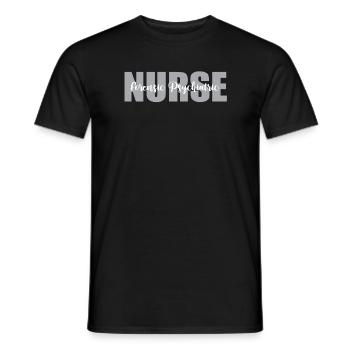 Infirmière praticienne en psychiatrie légale - T-shirt homme - noir - Devant - AI Model Male 178 light (178cm)