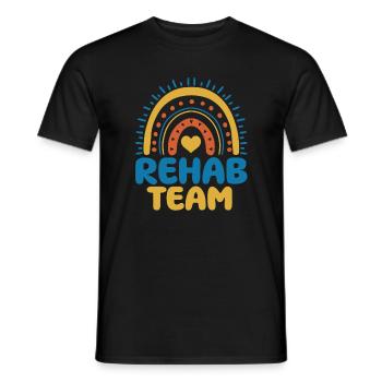 Cute rehab team boho rainbow apparel - Men's T-Shirt - black - Front - AI Model Male 178 light (178cm)