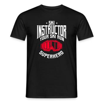 Funny Ski Instructor Gift - Men's T-Shirt - black - Front - AI Model Male 178 light (178cm)