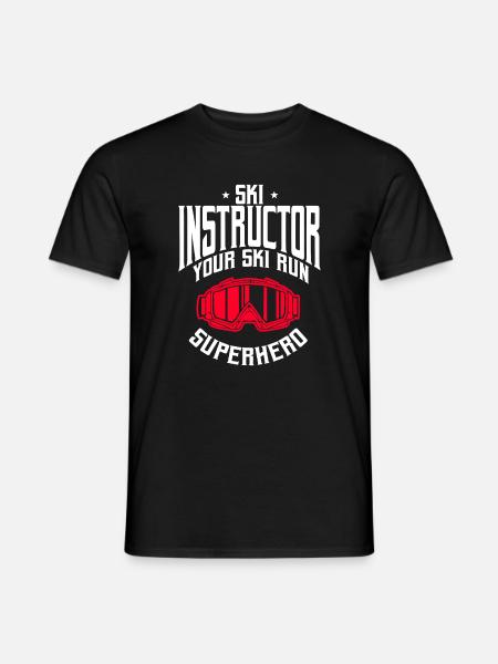 Lustiges Skilehrer Geschenk - Männer T-Shirt - Schwarz