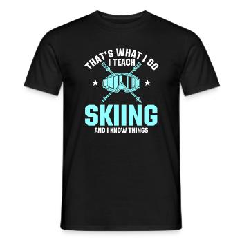 Funny ski instructor saying - Men's T-Shirt - black - Front - AI Model Male 178 light (178cm)