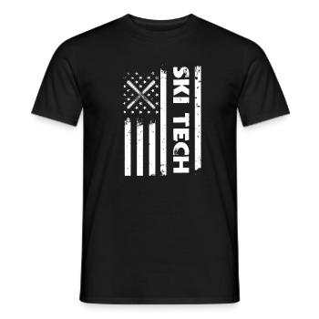 Usa Flag Ski Tech Apparel America - Men's T-Shirt - black - Front - AI Model Male 178 light (178cm)