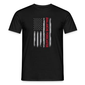 USA flag avalanche forecaster America - Men's T-Shirt - black - Front - AI Model Male 178 light (178cm)
