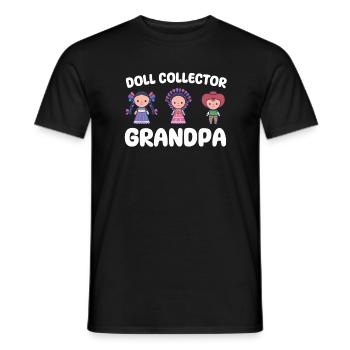 Doll collector grandpa - Men's T-Shirt - black - Front - AI Model Male 178 light (178cm)