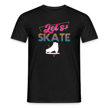 Retro 80s Ice Skating Design Figure Skaters - Men's T-Shirt - black - Front - AI Model Male 178 light (178cm)