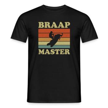 Retro Braap Master Schneemobil Shirt - Männer T-Shirt - Schwarz - Vorne - AI Model Male 178 light (178cm)