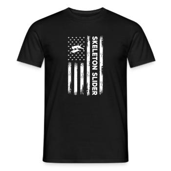 USA Fahne Skeleton Amerika - Männer T-Shirt - Schwarz - Vorne - AI Model Male 178 light (178cm)