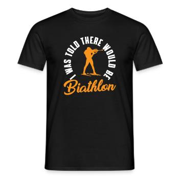 Lustiger Biathlon Spruch - Männer T-Shirt - Schwarz - Vorne - AI Model Male 178 light (178cm)