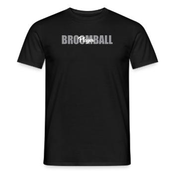 Broomball Spieler Schriftsatz - Männer T-Shirt - Schwarz - Vorne - AI Model Male 178 light (178cm)
