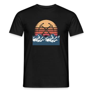 Design rétro de l’escalade sur glace - T-shirt homme - noir - Devant - AI Model Male 178 light (178cm)