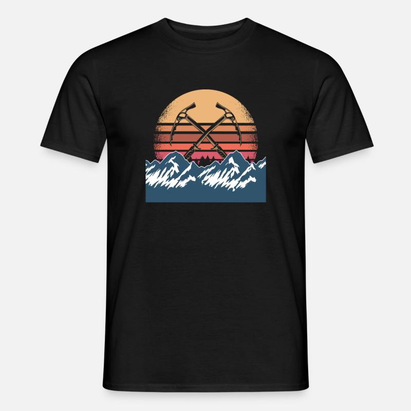 Retro Eisklettern Design - Männer T-Shirt - Schwarz