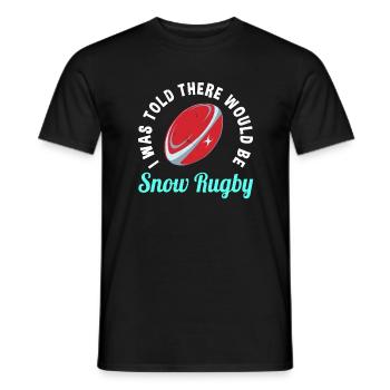 Funny Snow Rugby Saying - Men's T-Shirt - black - Front - AI Model Male 178 light (178cm)
