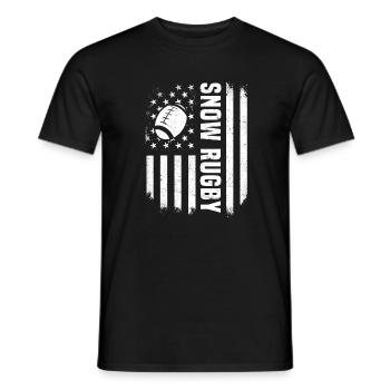 USA Snow Rugby Outfit Rugby Player America - T-shirt homme - noir - Devant - AI Model Male 178 light (178cm)