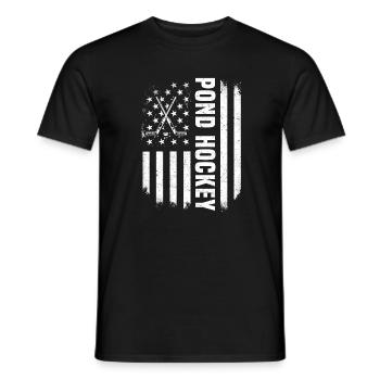 USA Fahne Teich Hockey Design Amerika - Männer T-Shirt - Schwarz - Vorne - AI Model Male 178 light (178cm)