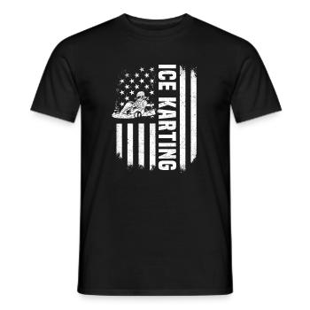 USA Ice Karting Ice Kart Racer America - T-shirt homme - noir - Devant - AI Model Male 178 light (178cm)