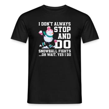 Retro Snowman Silhouette Holiday Decoration - Men's T-Shirt - black - Front - AI Model Male 178 light (178cm)