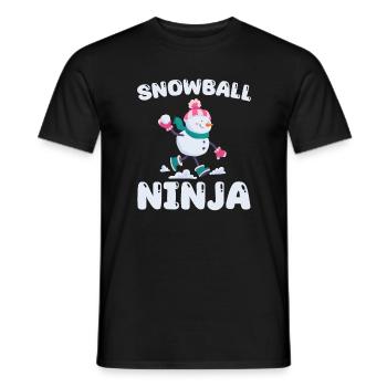 Retro Snowman Silhouette Holiday Decoration - Men's T-Shirt - black - Front - AI Model Male 178 light (178cm)