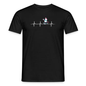 Retro Snowman Silhouette Holiday Decoration - Men's T-Shirt - black - Front - AI Model Male 178 light (178cm)