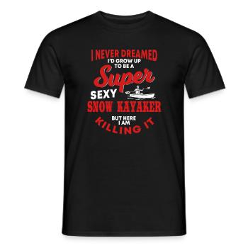 Snow Kayaking Driving Snow Kayaking - Men's T-Shirt - black - Front - AI Model Male 178 light (178cm)