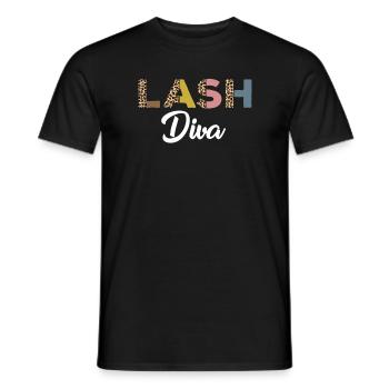Diva des cils drôle avec imprimé léopard - T-shirt homme - noir - Devant - AI Model Male 178 light (178cm)