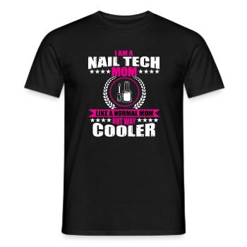 Drôle de technicienne ongulaire Maman Salon de manucure - T-shirt homme - noir - Devant - AI Model Male 178 light (178cm)