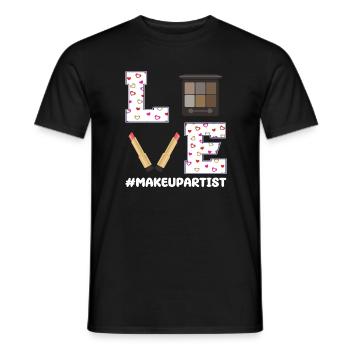 Valentine's Day Makeup Artist Design - Men's T-Shirt - black - Front - AI Model Male 178 light (178cm)