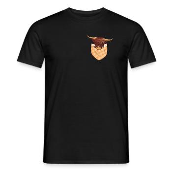 Schottisches Hochlandkuh Taschen Design - Männer T-Shirt - Schwarz - Vorne - AI Model Male 178 light (178cm)
