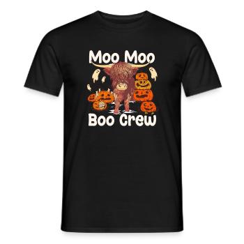 Schottische Hochlandkuh Moo Moo Boo Crew Halloween - Männer T-Shirt - Schwarz - Vorne - AI Model Male 178 light (178cm)