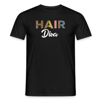 Drôle de coiffeur Outfit Hair Diva - T-shirt homme - noir - Devant - AI Model Male 178 light (178cm)