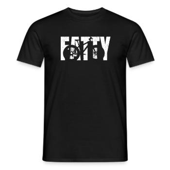 Funny fat fat bike shirt - Men's T-Shirt - black - Front - AI Model Male 178 light (178cm)
