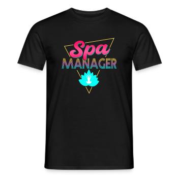 80s Retro Spa Manager Outfit - Men's T-Shirt - black - Front - AI Model Male 178 light (178cm)