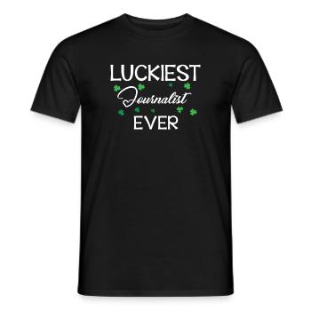 Journaliste Actualités de la Saint-Patrick - T-shirt homme - noir - Devant - AI Model Male 178 light (178cm)