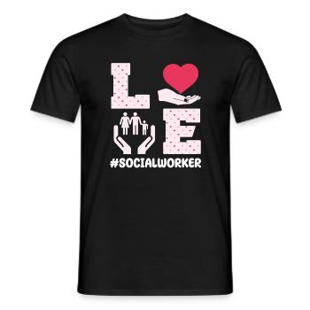 Beautiful School Social Worker Valentine's Day - Men's T-Shirt - black - Front - AI Model Male 178 light (178cm)
