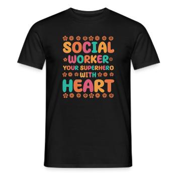 Funny social worker saying - Men's T-Shirt - black - Front - AI Model Male 178 light (178cm)
