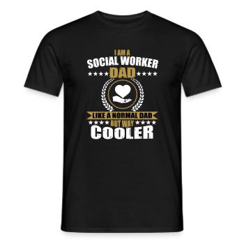 Funny Social Worker Dad - Men's T-Shirt - black - Front - AI Model Male 178 light (178cm)